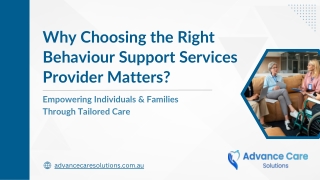 Why Choosing the Right Behaviour Support Services Provider Matters
