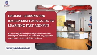 English Made Easy for Beginners at New York English Center