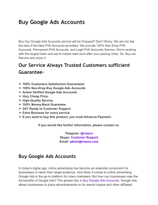 Buy Google Ads Accounts