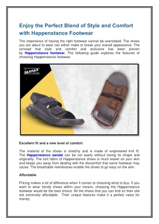 Enjoy the Perfect Blend of Style and Comfort with Happenstance Footwear