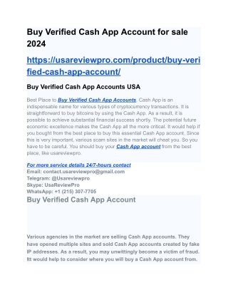 Buy Verified Cash App Account for sale 2024