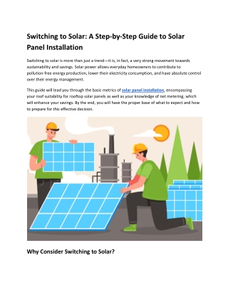Switching to Solar_ A Step-by-Step Guide to Solar Panel Installation