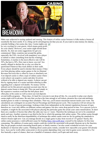 Web Casino Bonus - What To Think About?