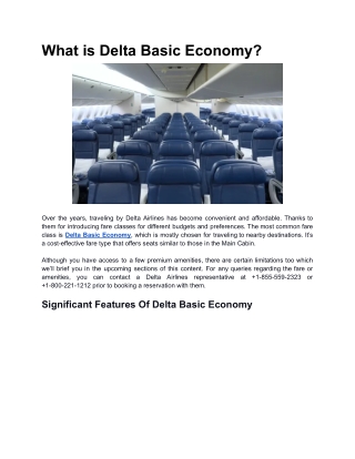 What is Delta Basic Economy  |  1 (855) 559-2323