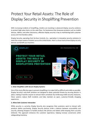 Protect Your Retail Assets: The Role of Display Security in Shoplifting Preventi