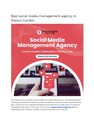 Best social media management agency in Rajouri Garden