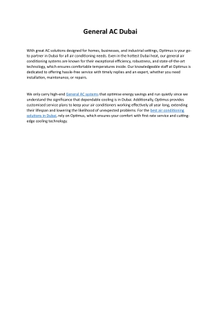 General AC Dubai