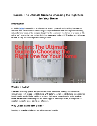 Boilers_ The Ultimate Guide to Choosing the Right One for Your Home