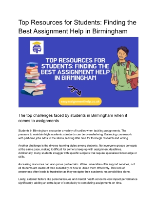 Top Resources for Students_ Finding the Best Assignment Help in Birmingham