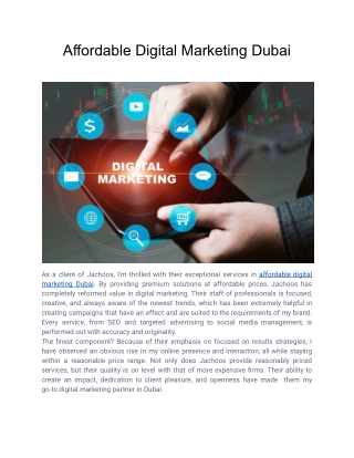 Affordable Digital Marketing Dubai