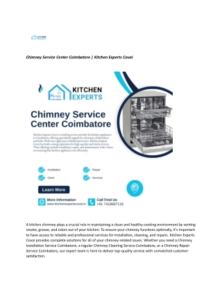 Chimney Service Center Coimbatore - Kitchen Experts Covai