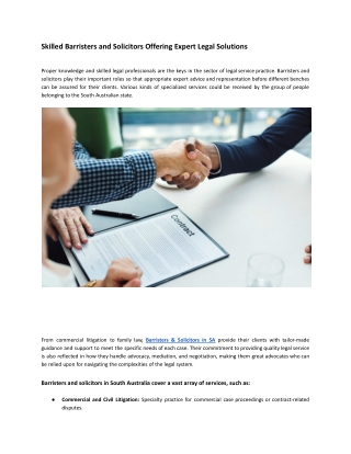 Skilled Barristers and Solicitors Offering Expert Legal Solutions