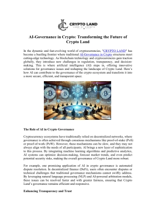 AI-Governance in Crypto: Future Insights – Crypto Land