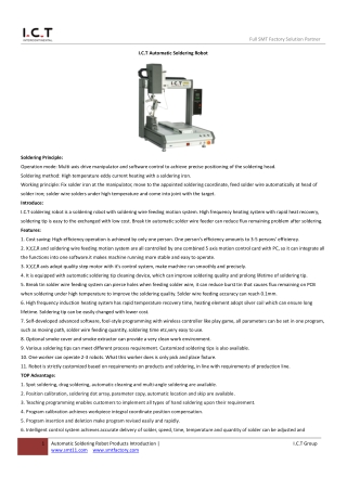 I.C.T Automatic Soldering Robot V1.1