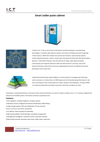 I.C.T Smart solder paste cabinet