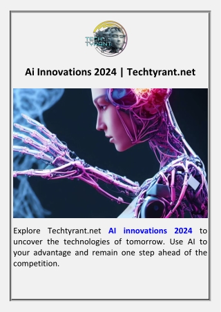 Ai Innovations 2024  Techtyrant.net
