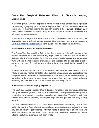 Geek bar tropical rainbow blast_