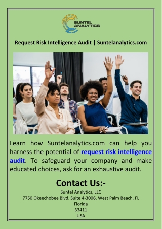 Request Risk Intelligence Audit  Suntelanalytics.com