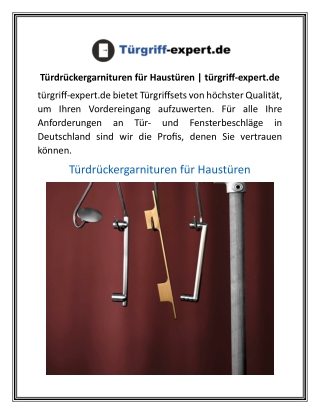 Türdrückergarnituren für Haustüren  türgriff-expert.de