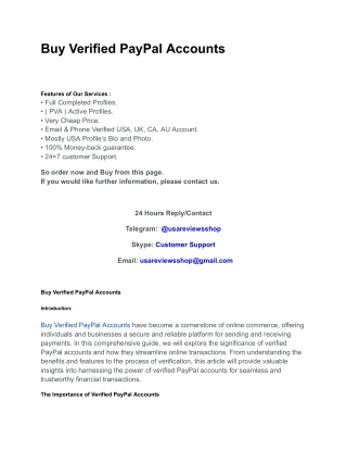 Buy Verified PayPal Accounts