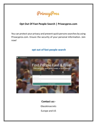 Opt Out Of Fast People Search  Privacypros