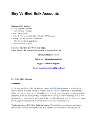 Buy Verified Bulk Accounts