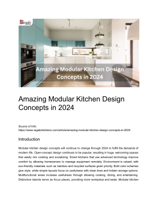 Amazing Modular Kitchen Design Concepts in 2024