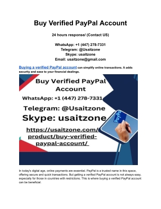 Buy Verified PayPal Account