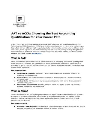 AAT vs ACCA -Future Connect Training