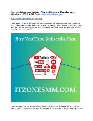 Buy YouTube Subscribers - 100% Real and Cheap