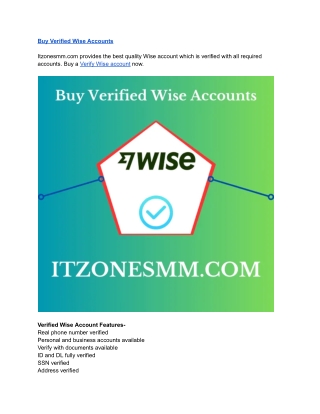 Buy Verified Wise Accounts (TransferWise)