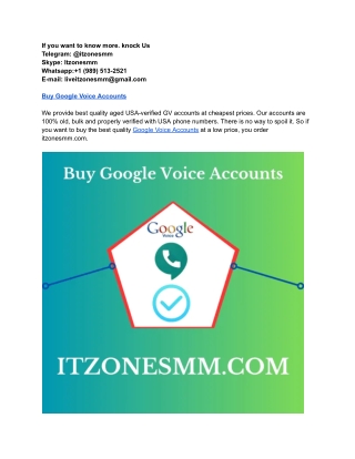 Buy Google Voice Accounts - 100% Old