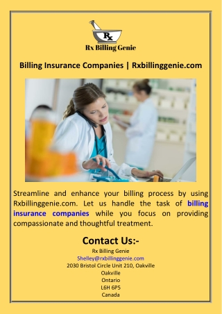 Billing Insurance Companies  Rxbillinggenie.com