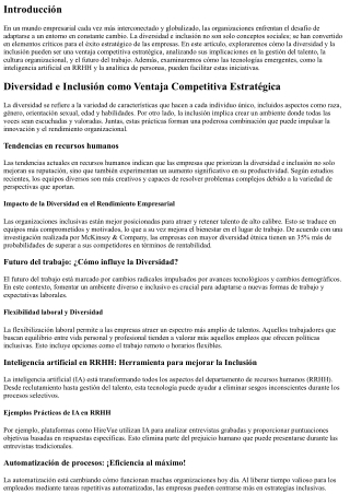 Diversidad e Inclusión como Ventaja Competitiva Estratégica