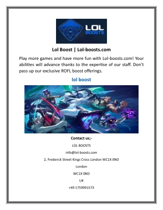Lol Boost  Lol-boosts.com