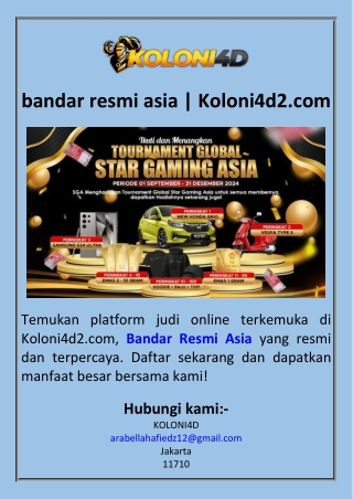 bandar resmi asia  Koloni4d2.com