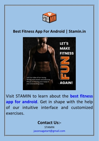 Best Fitness App For Android  Stamin.in