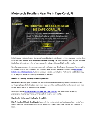 Motorcycle Detailers Near Me in Cape Coral