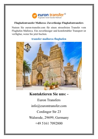 Flughafentransfer Mallorca Zuverlässige Flughafentransfers
