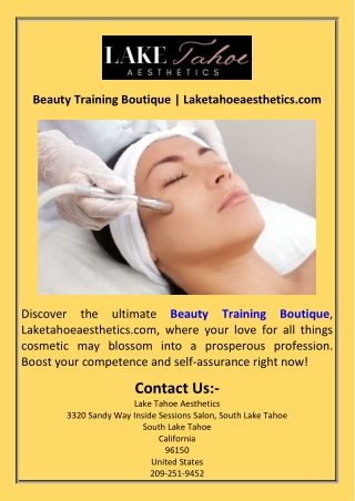 Beauty Training Boutique  Laketahoeaesthetics.com