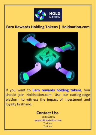 Earn Rewards Holding Tokens  Holdnation.com