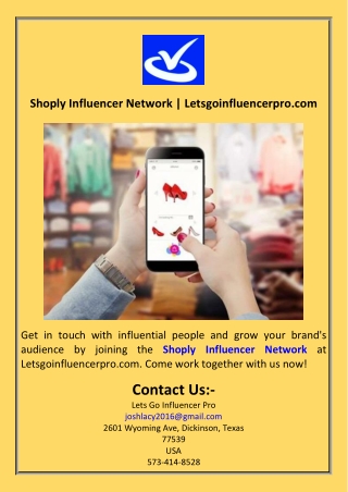 Shoply Influencer Network  Letsgoinfluencerpro.com