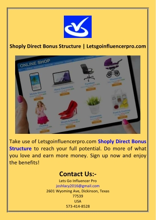 Shoply Direct Bonus Structure  Letsgoinfluencerpro.com