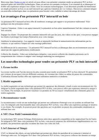 Comment rendre un présentoir PLV en bois interactif grâce aux nouvelles technolo