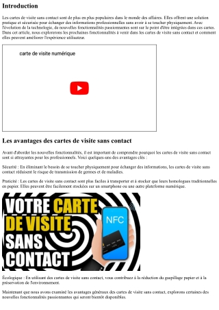 Les nouvelles fonctionnalités à venir dans les cartes de visite sans contact