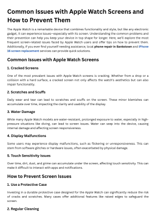 How to Prevent and Fix Common Apple Watch Screen Issues