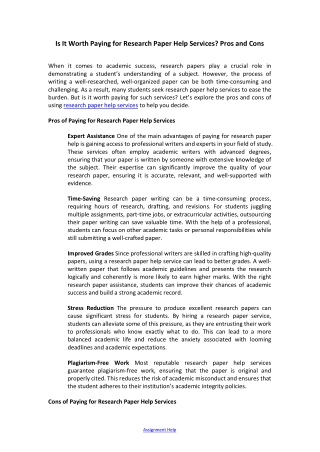 Research Paper Help Services