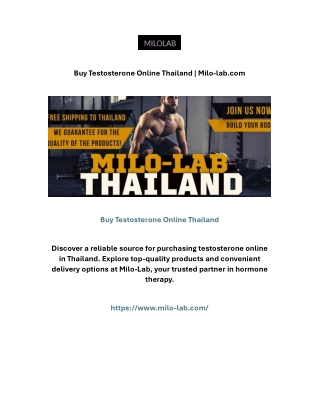 Buy Testosterone Online Thailand | Milo-lab.com
