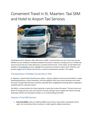 Convenient Travel in St