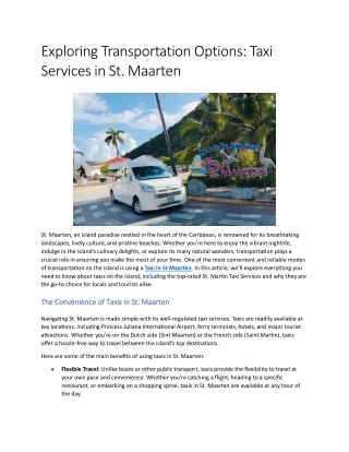 Transportation Options